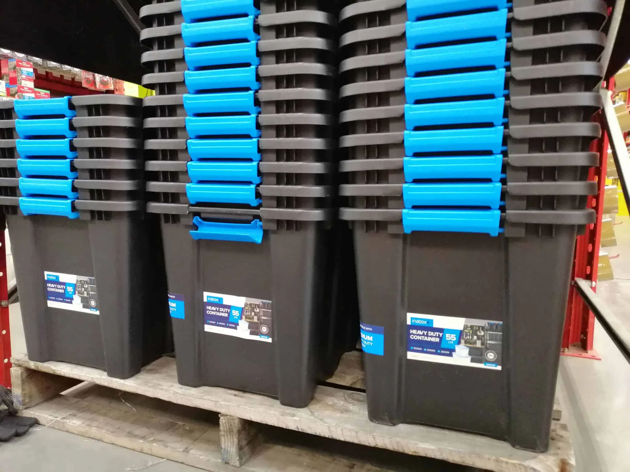 Stack of 55l Inabox heavy duty containers