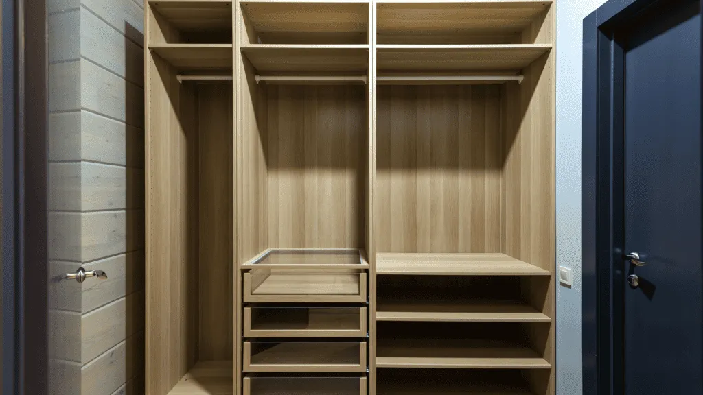 Emergency kit storage in a spare closet