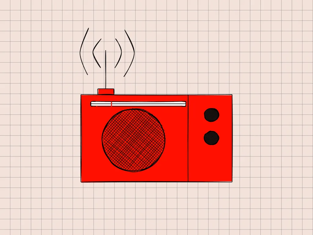 A drawing of a radio.